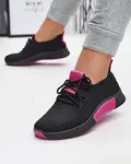 Resti Black women's sports shoes with fuchsia inserts Keteti - Footwear