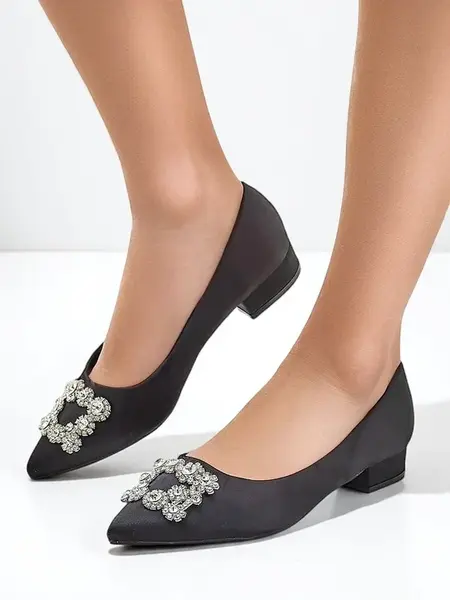 Resti Women's satin-like ballerinas with a buckle Legant