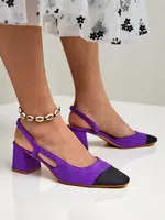 Resti Women's Low Heel Pumps with Decorative Toe Eleganzo