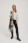 Marisse Brown Checkered Scarf With Fringes