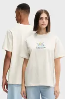 Bavlněné tričko Kaotiko béžová barva, s aplikací, AR013-01S-G002