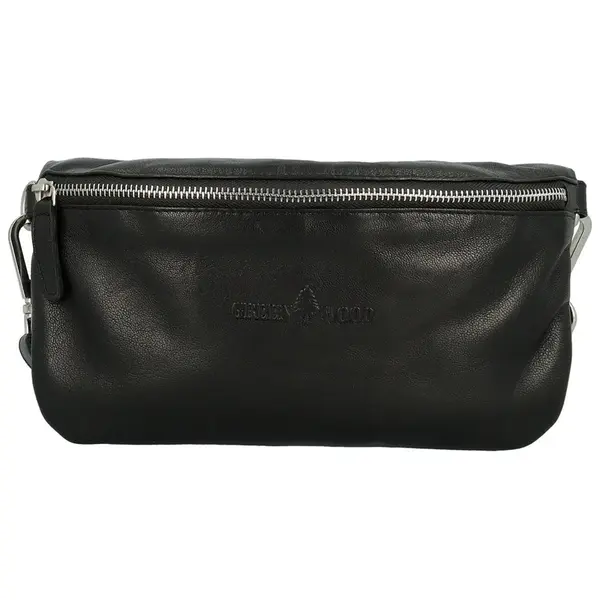 Dámská kožená kabelko/ledvinka černá - Greenwood Luigi