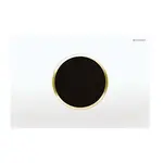 Geberit Sigma10 - Elektronické ovládání splachování, síťové napájení, bílá/zlatá 115.907.KK.6