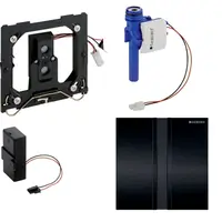 Geberit Splachovací systémy - Splachování pisoárů s elektronickým ovládáním, napájení z baterie, krycí deska typ 50, černý chrom 116.036.QD.1