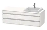 Duravit Ketho - Umyvadlová skříňka 50x140x55 cm, pravá, 4 zásuvka, lesklá bílá KT6757R2222