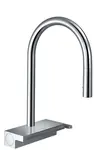 Hansgrohe M81 - Dřezová baterie Aquno Select s výsuvnou koncovkou a plochým sprchovým proudem, chrom 73837000