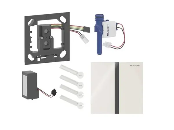 Geberit - Elektronické ovládání splachování pisoárů typ 40, síťové napájení, Bluetooth, sklo/pískově šedá 116.227.JL.1