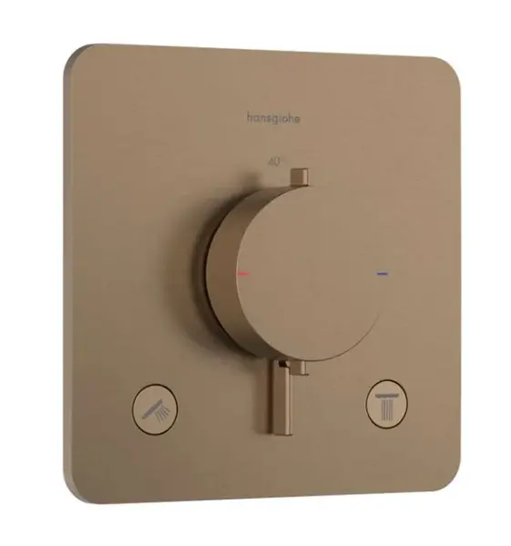 Hansgrohe Ecostat Comfort Q - Termostatická baterie pod omítku, pro 2 spotřebiče, kartáčovaný bronz 33713140