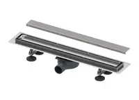 Tece Linus - Sprchový žlab 70 cm, s oboustranným roštem, pro vložení dlažby, kartáčovaná nerezová ocel 15103079