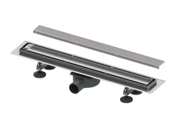 Tece Linus - Sprchový žlab 70 cm, s oboustranným roštem, pro vložení dlažby, kartáčovaná nerezová ocel 15103079