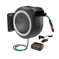 Gardena PowerRoll - 18V AKU bubnový navíječ PowerRoll XXL, s hadici 40 m, 1x aku 2,5 Ah Li-Ion, nabíječka, bílá 18647-20
