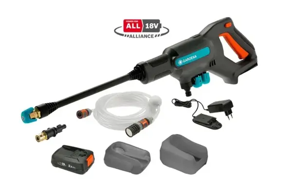 Gardena - 18V AKU tlaková myčka AquaClean 24/18V P4A, 24 bar, s příslušenstvím, 1x aku 2,5 Ah, nabíječka 14800-20