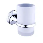 Nimco Monolit - Pohárek na kartáčky a pastu s držákem, matné sklo/chrom MO 4058C-26
