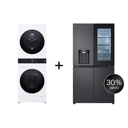 SET - LG WashTower WT1210WWF + Chladnička InstaView™ GMG960EVEE