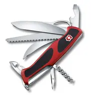 VICTORINOX - Velký kapesní nůž Ranger 57 M Grip, 13 funkcí, červená 0.9583.MC