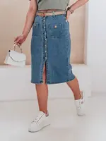 Džínová midi sukně GUZIKOVA