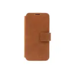 Kožené pouzdro typu kniha FIXED ProFit pro Apple iPhone 16 Pro, hnědá