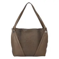 Dámska kožená kabelka taupe - ItalY Sofia