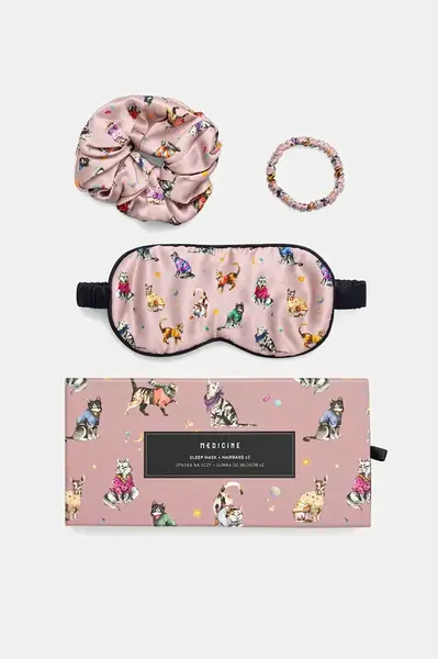 Hedvábná sada: páska na oči a gumičky do vlasů Medicine 2-pack