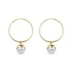 Kruhové zlaté náušnice s perlou KLENOTA