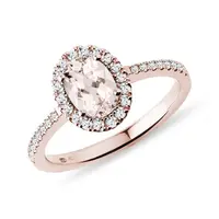 Zásnubný prsteň s morganitom v ružovom zlate KLENOTA
