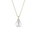 Náhrdelník se sladkovodní perlou a brilianty ve žlutém zlatě KLENOTA