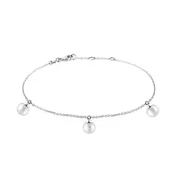 Náramok z bieleho zlata s tromi sladkovodnými perlami KLENOTA
