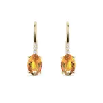 Náušnice zo zlata s diamantmi a citrínom KLENOTA