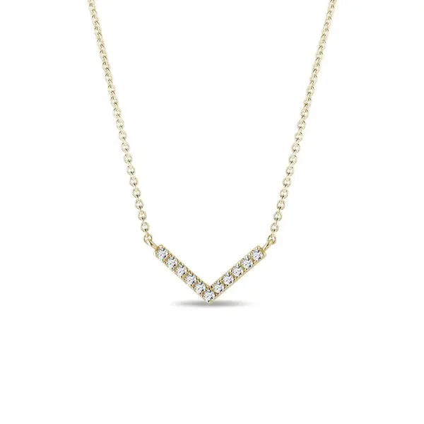 Náhrdelník zo žltého zlata s diamantovým príveskom V KLENOTA