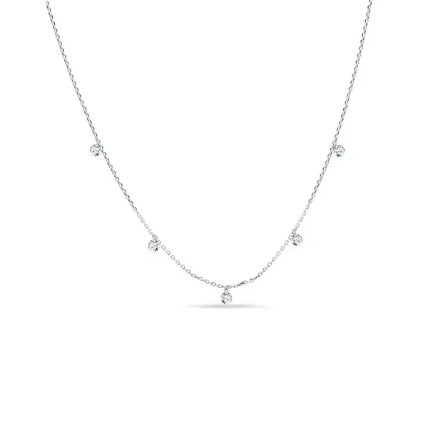 Elegantný náhrdelník z bieleho zlata s lab grown diamantmi KLENOTA