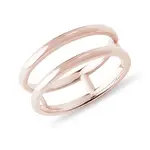 Dvojitý prsteň z ružového 14k zlata KLENOTA