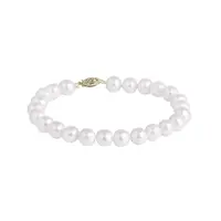 Náramok zo zlata a bielych sladkovodných perál KLENOTA
