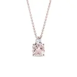 Náhrdelník z ružového zlata s morganitom a diamantom KLENOTA