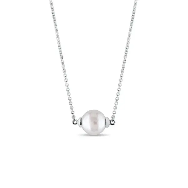 Náhrdelník z bieleho 14 kt zlata so sladkovodnou perlou KLENOTA