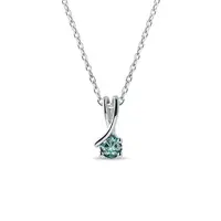 Náhrdelník stužka z bieleho zlata s modrým diamantom KLENOTA