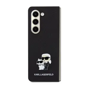 Zadní kryt Karl Lagerfeld PU Saffiano Karl and Choupette NFT pro Samsung Galaxy Z Fold5, černá