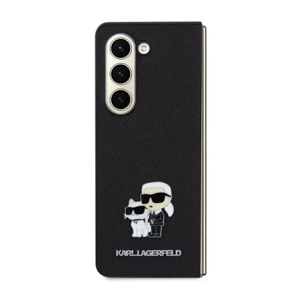 Zadní kryt Karl Lagerfeld PU Saffiano Karl and Choupette NFT pro Samsung Galaxy Z Fold5, černá
