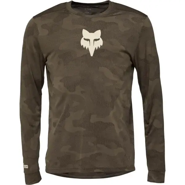 Fox RANGER TRU DRI LS Pánský dres na kolo, khaki, velikost