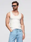 Ombre Men's cotton basic t-shirt with straps - white
