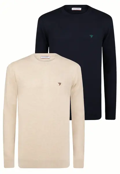 Felix Hardy Sveter  béžová / námornícka modrá / hnedá / tmavozelená