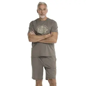 Bushman Pánske pyžamo Drom s potlačou, hnedé M