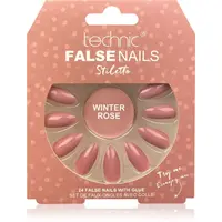 Technic Cosmetics False Nails Stiletto umělé nehty Winter Rose 24 ks