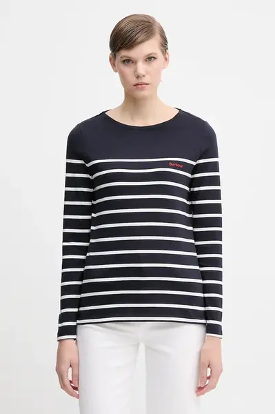 Bavlnené tričko s dlhým rukávom Barbour BRADLEY