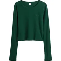 GAP V-JPN LS RIB TEE Dámské crop tričko, zelená, velikost