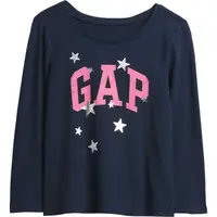 GAP V-FRCH LS BF LOGO TEE Dětské tričko, tmavě modrá, velikost 3Y