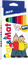Pastelky MFP 12 ks triangular s ořezávátkem Pat a Mat