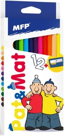Pastelky MFP 12 ks triangular s ořezávátkem Pat a Mat