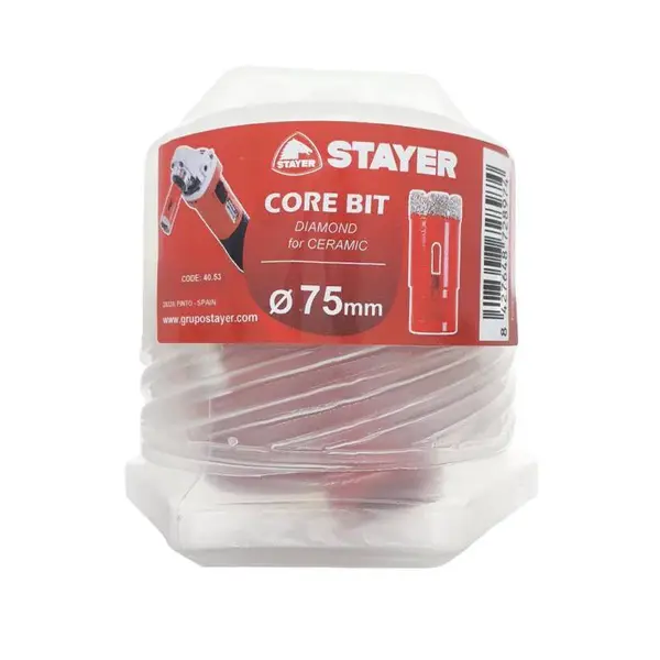 Korunka diamantová vykružovací, Ø 75 mm, M14, STAYER