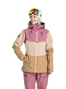 Meatfly dámská SNB & SKI bunda Kirsten Latte / Dusty Rose | Písková | Velikost XL