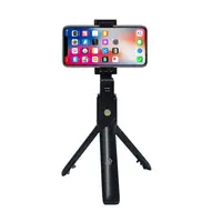 JP Selfie tyč / teleskopická tyč s odnímatelným dálkovým ovládáním Bluetooth a stativem, S01, černá